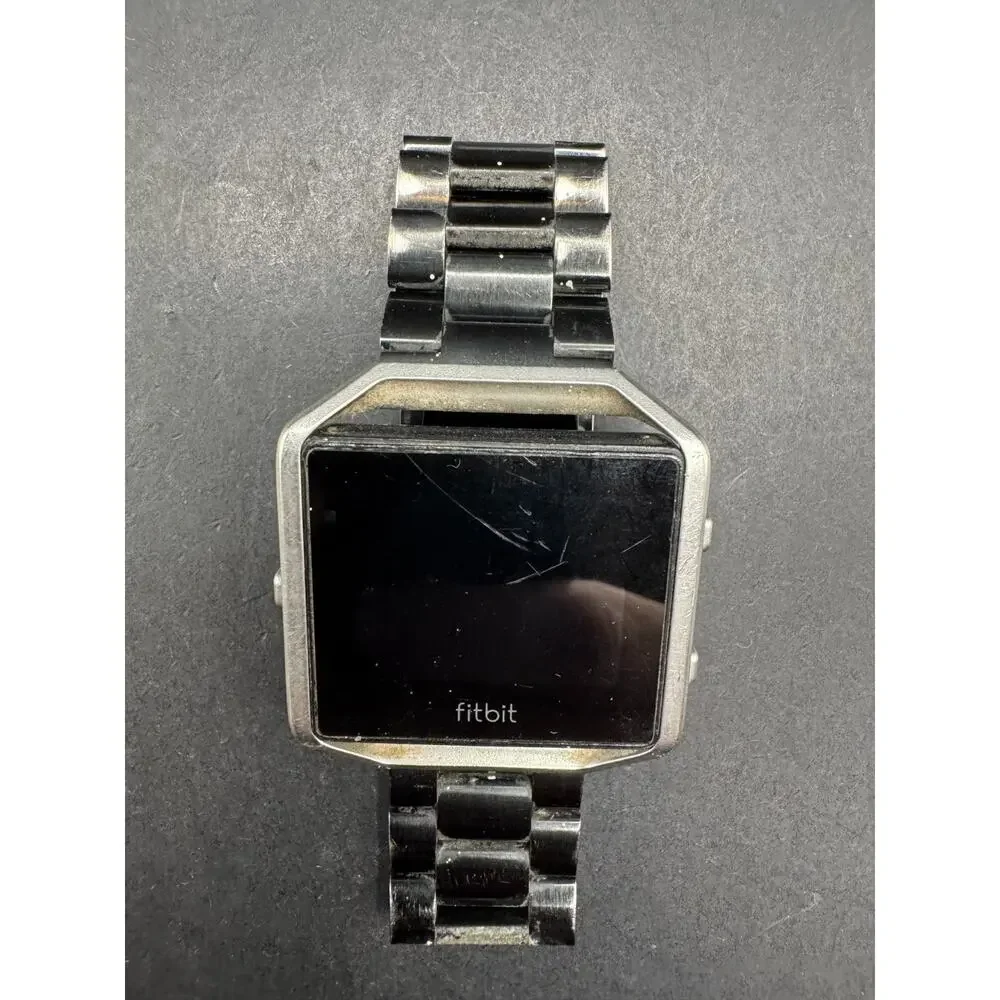 Fitbit Blaze Smart Fitness Watch Activity Tracker Black Silver Gunmetal Strap